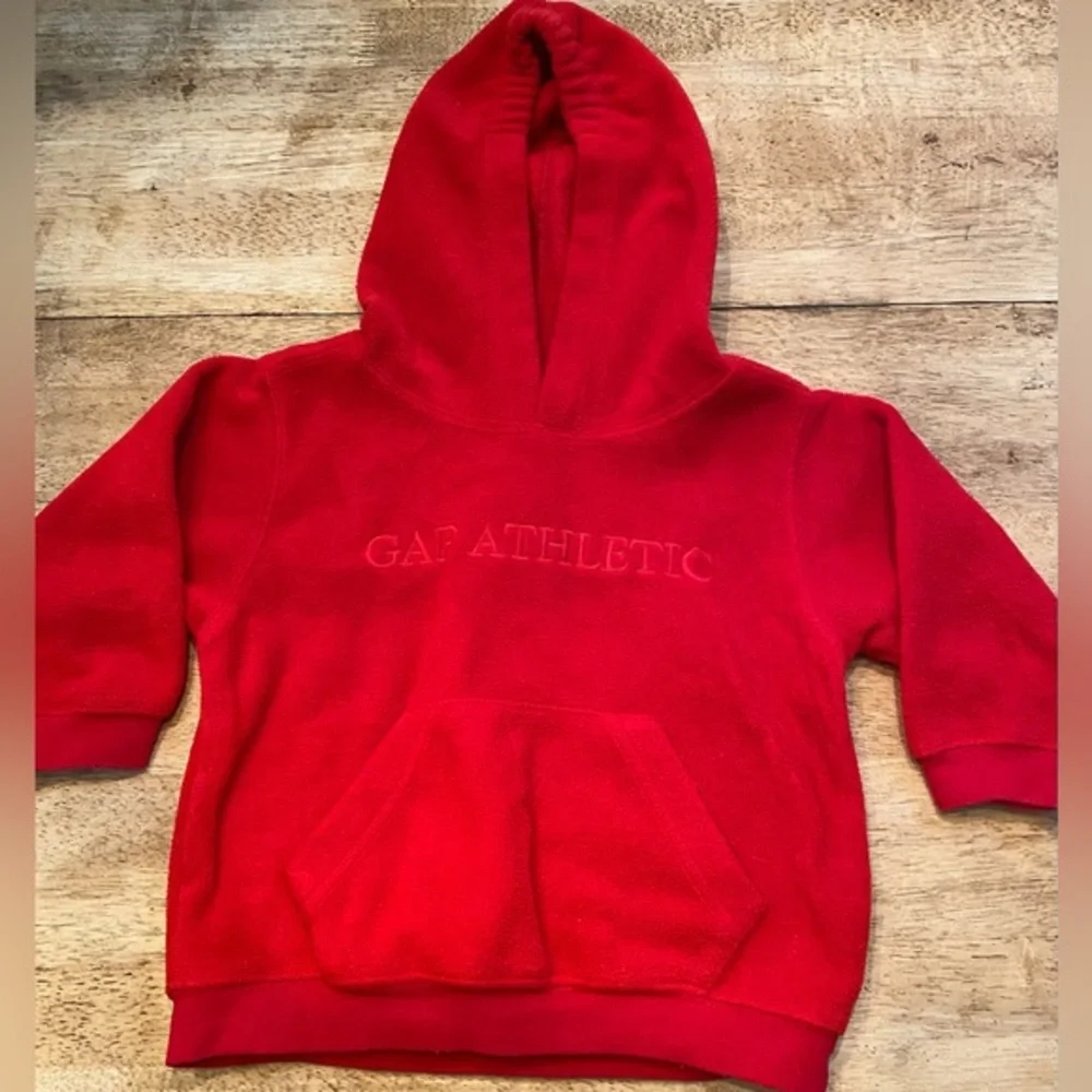 Vintage Baby Gap XL‎ 18-24 Months 100% Polyester Red Hoodie Pullover W/ Pouch